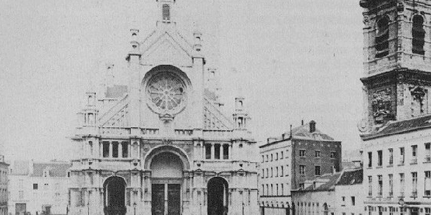Images de l'histoire de la place Sainte Catherine de Bruxelles noir et blanc